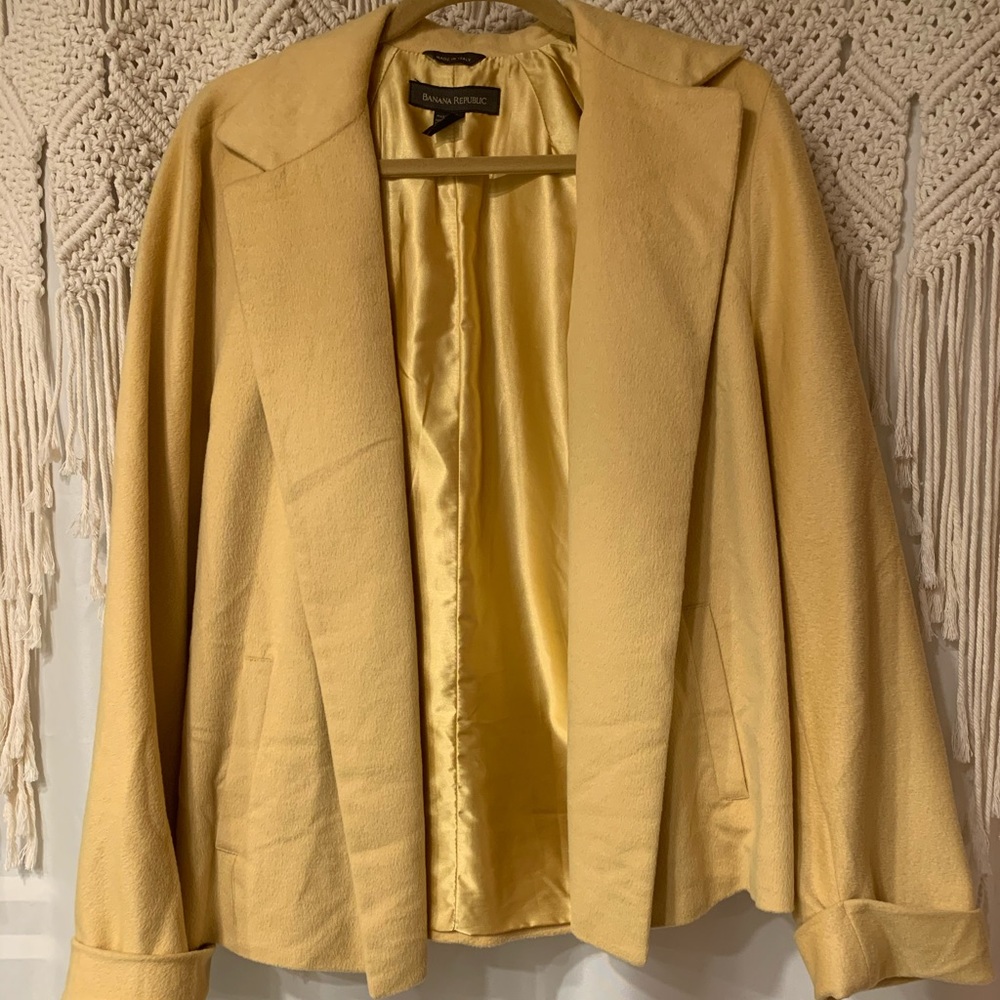 Banana Republic Wool Blazer in Gold